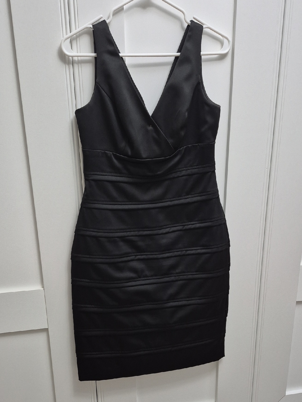 American Living Black V-Neck Bandage Mini Dress